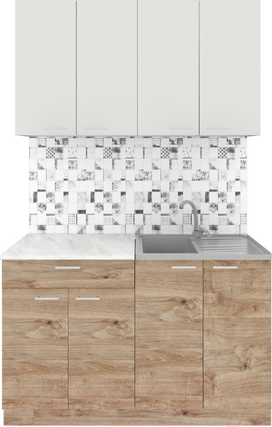 Изображение товара Кухонный гарнитур Агута Альфа 1.2 (дуб золотой/холодный серый/этория)