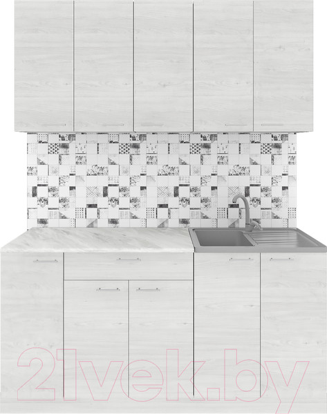 Изображение товара Кухонный гарнитур Агута Альфа 1.5 (скандинавское дерево/скандинавское дерево/этория)