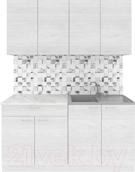 Изображение товара Кухонный гарнитур Агута Альфа 1.6 (скандинавское дерево/скандинавское дерево/этория)