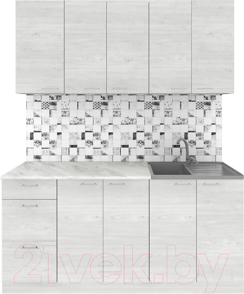 Изображение товара Кухонный гарнитур Агута Альфа 1.6/60 (скандинавское дерево/скандинавское дерево/этория)