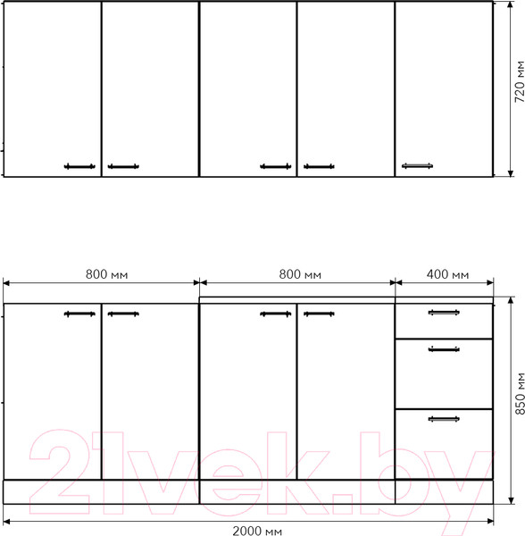 Изображение товара Кухонный гарнитур Агута Альфа 2.0 (скандинавское дерево/скандинавское дерево/этория)