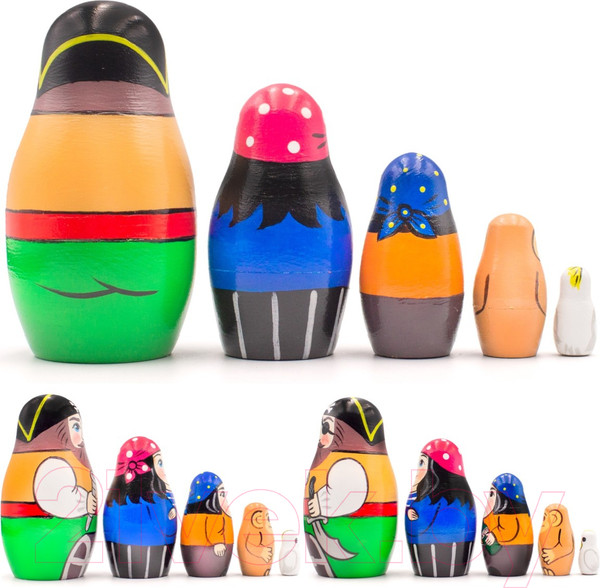 Изображение товара Матрешка сувенирная Брестская Фабрика Сувениров Пираты 5302