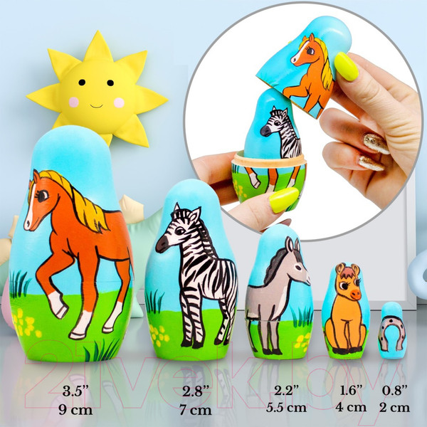 Изображение товара Матрешка сувенирная Брестская Фабрика Сувениров Лошадки 5308