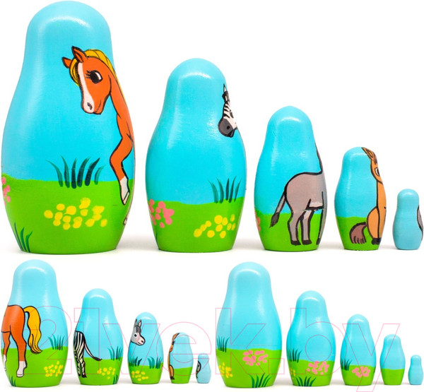 Изображение товара Матрешка сувенирная Брестская Фабрика Сувениров Лошадки 5308