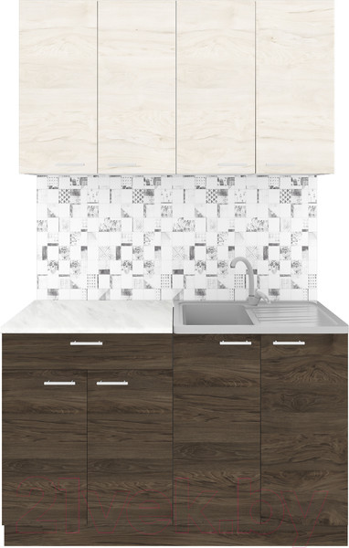 Изображение товара Кухонный гарнитур Агута Альфа 1.2 (дуб темный/дуб светлый/этория)