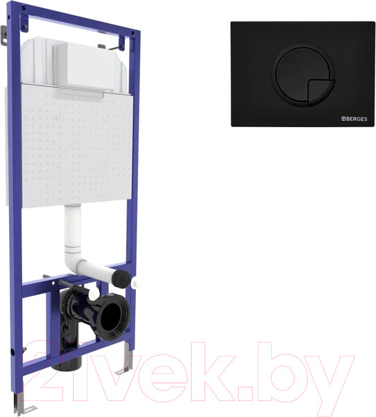 Изображение товара Унитаз подвесной с инсталляцией Ceramica Nova Rimless CN4002MB + 040225 + R5 Soft Touch