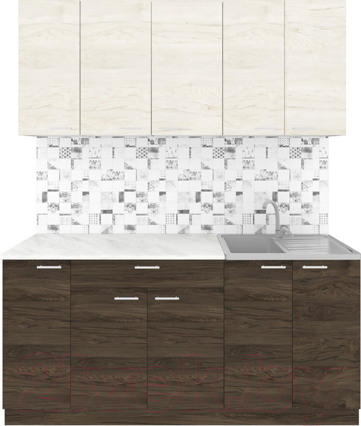 Изображение товара Кухонный гарнитур Агута Альфа 1.7 (дуб темный/дуб светлый/этория)