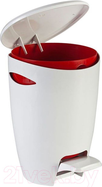 Изображение товара Мусорное ведро Primanova С педалью M-E04-04 (5л, белый/красный)