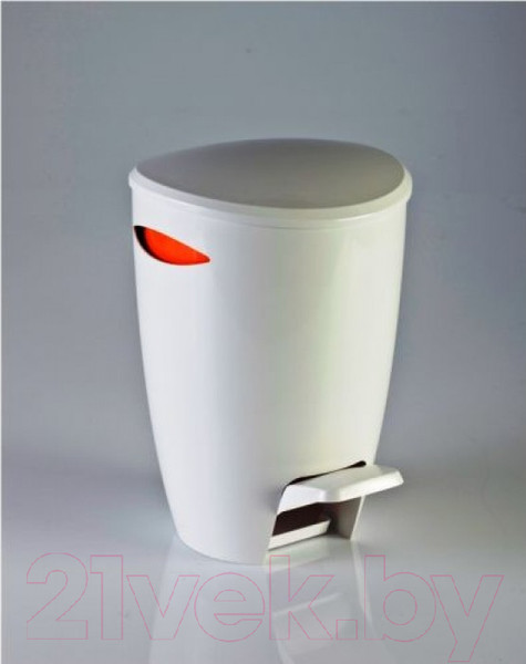 Изображение товара Мусорное ведро Primanova С педалью M-E04-08 (5л, белый/оранжевый)