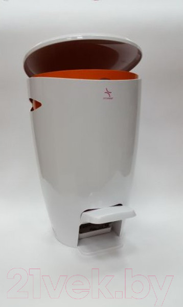Изображение товара Мусорное ведро Primanova С педалью M-E04-08 (5л, белый/оранжевый)