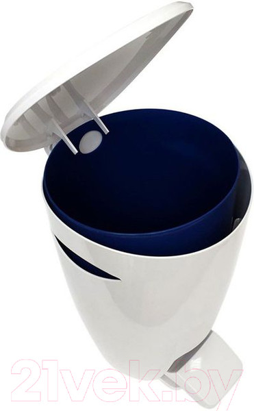 Изображение товара Мусорное ведро Primanova С педалью M-E04-13 (5л, белый/синий)