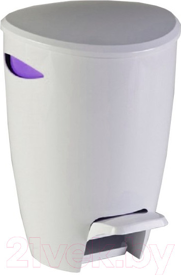 Изображение товара Мусорное ведро Primanova С педалью M-E04-14 (5л, белый/фиолетовый)