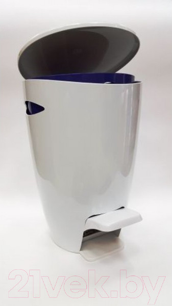 Изображение товара Мусорное ведро Primanova С педалью M-E04-14 (5л, белый/фиолетовый)