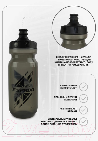 Изображение товара Бутылка для воды Espado ES910 (610мл, серый)