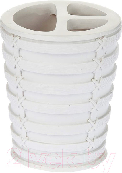 Изображение товара Стакан для зубной щетки и пасты Primanova Palm D-15912 (белый)