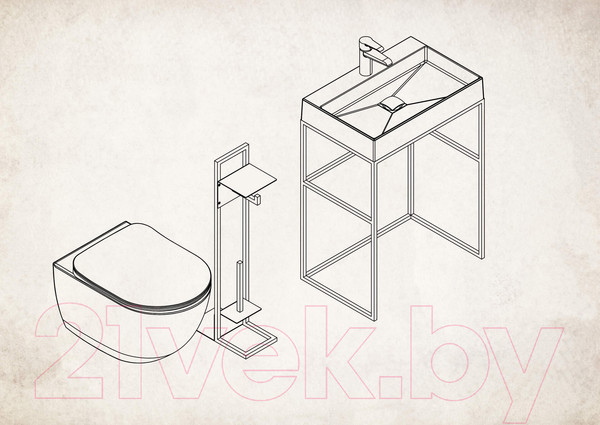 Изображение товара Стойка для туалетной бумаги Deante Mokko Nero с полкой ADM_N242 (черный)