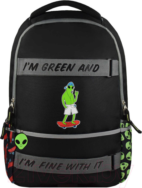 Изображение товара Школьный рюкзак Феникс+ Инопланетянин / 59319 (черный)