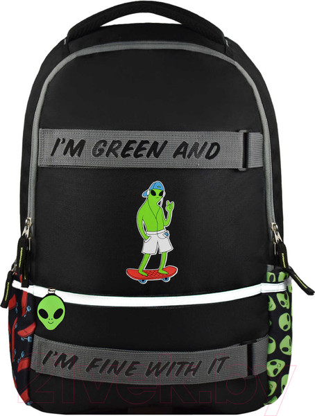 Изображение товара Школьный рюкзак Феникс+ Инопланетянин / 59319 (черный)