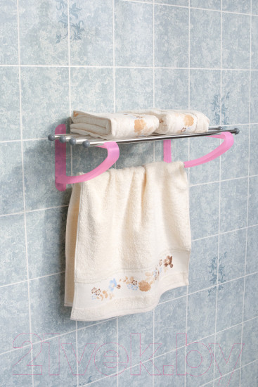 Изображение товара Полка для полотенца Primanova M-B13-22 (прозрачный/розовый)