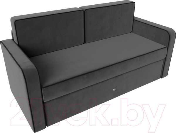Изображение товара Тахта Лига Диванов Смарт 257 / 111843 (велюр серый/кант черный)