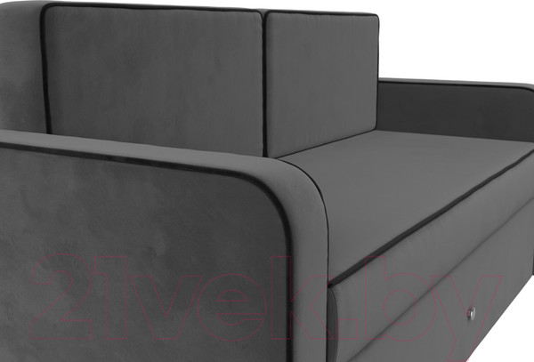 Изображение товара Тахта Лига Диванов Смарт 257 / 111843 (велюр серый/кант черный)
