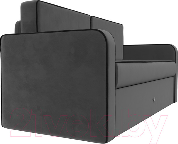 Изображение товара Тахта Лига Диванов Смарт 257 / 111843 (велюр серый/кант черный)
