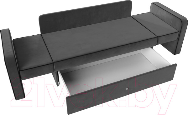 Изображение товара Тахта Лига Диванов Смарт 257 / 111843 (велюр серый/кант черный)