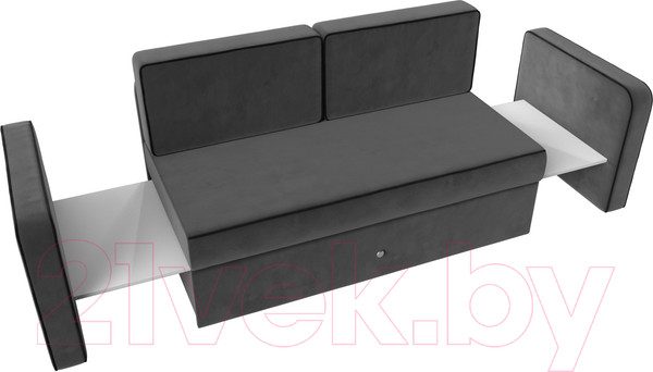Изображение товара Тахта Лига Диванов Смарт 257 / 111843 (велюр серый/кант черный)
