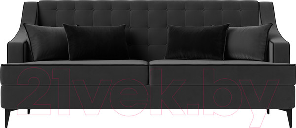 Изображение товара Диван Лига Диванов Марк 258 (велюр серый/кант черный)