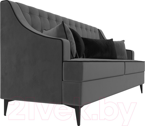 Изображение товара Диван Лига Диванов Марк 258 (велюр серый/кант черный)