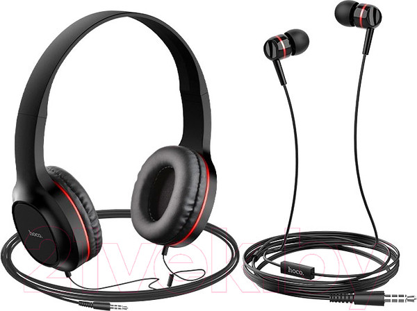 Изображение товара Наушники-гарнитура Hoco W24 (красный)