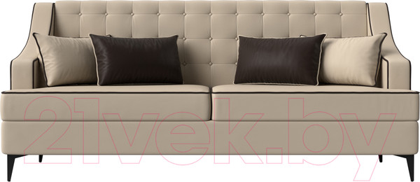 Изображение товара Диван Лига Диванов Марк 258 / 111919 (экокожа бежевый/кант коричневый)