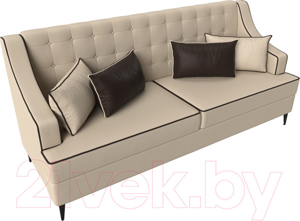 Изображение товара Диван Лига Диванов Марк 258 / 111919 (экокожа бежевый/кант коричневый)