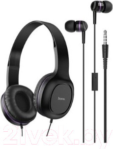 Изображение товара Наушники-гарнитура Hoco W24 (пурпурный)