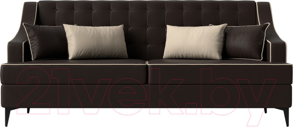 Изображение товара Диван Лига Диванов Марк 258 / 111921 (экокожа коричневый/кант бежевый)