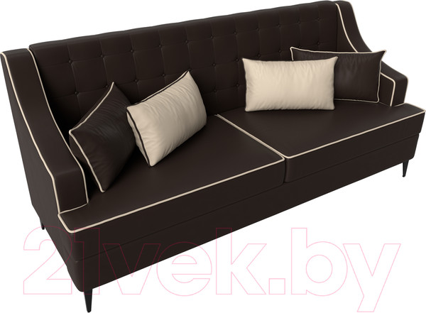 Изображение товара Диван Лига Диванов Марк 258 / 111921 (экокожа коричневый/кант бежевый)