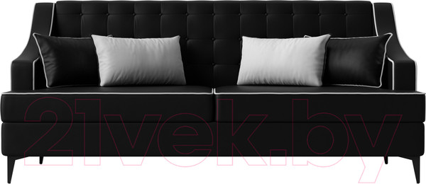 Изображение товара Диван Лига Диванов Марк 258 / 111922 (экокожа черный/кант белый)