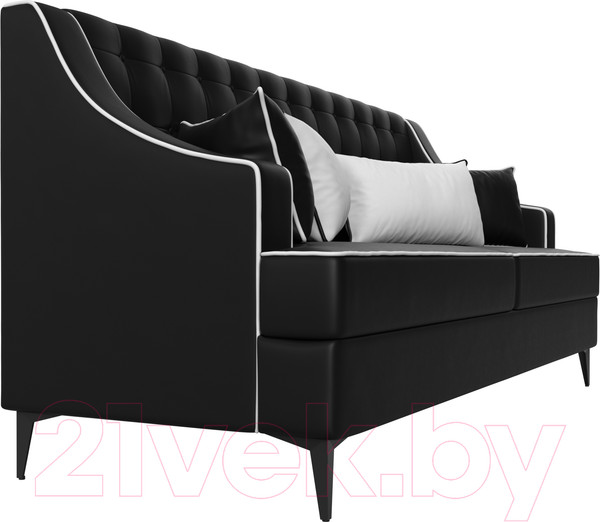 Изображение товара Диван Лига Диванов Марк 258 / 111922 (экокожа черный/кант белый)