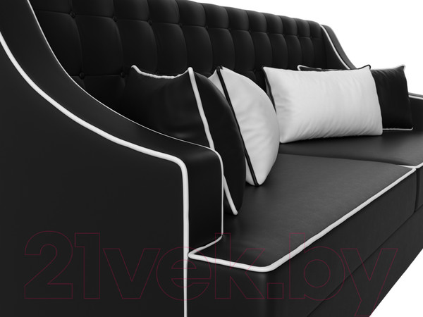 Изображение товара Диван Лига Диванов Марк 258 / 111922 (экокожа черный/кант белый)