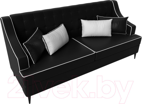 Изображение товара Диван Лига Диванов Марк 258 / 111922 (экокожа черный/кант белый)