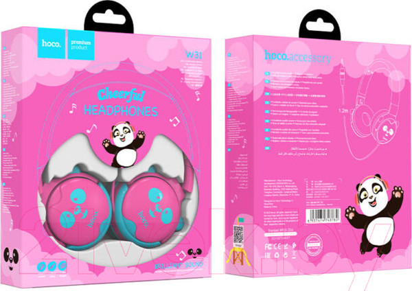Изображение товара Наушники детские Hoco W31 (розовый)