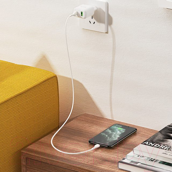 Изображение товара Адаптер питания сетевой Hoco N5 (белый)