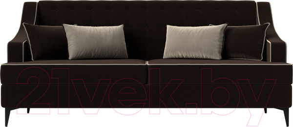 Изображение товара Диван Лига Диванов Марк 258 (микровельвет коричневый/кант бежевый)