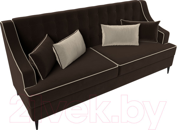 Изображение товара Диван Лига Диванов Марк 258 (микровельвет коричневый/кант бежевый)