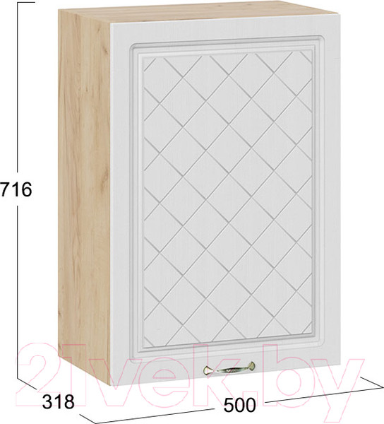 Изображение товара Шкаф навесной для кухни ТриЯ Бьянка 1В5 (дуб крафт золотой/дуб белый)