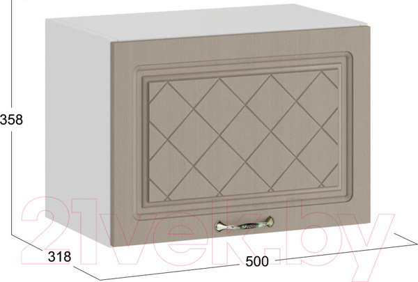 Изображение товара Шкаф навесной для кухни ТриЯ Бьянка 1В5Г (белый/дуб кофе)