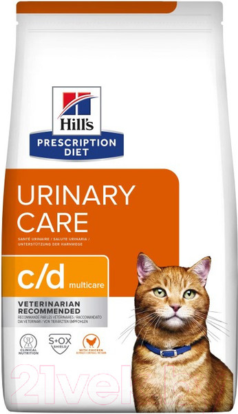 Изображение товара Сухой корм для кошек Hill's Prescription Diet Urinary Care c/d Multicare Chicken / 605889 (8кг)