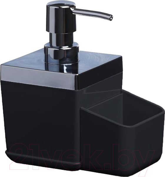 Изображение товара Дозатор моющего средства с подставкой для губки Primanova M-E51-25 (черный)