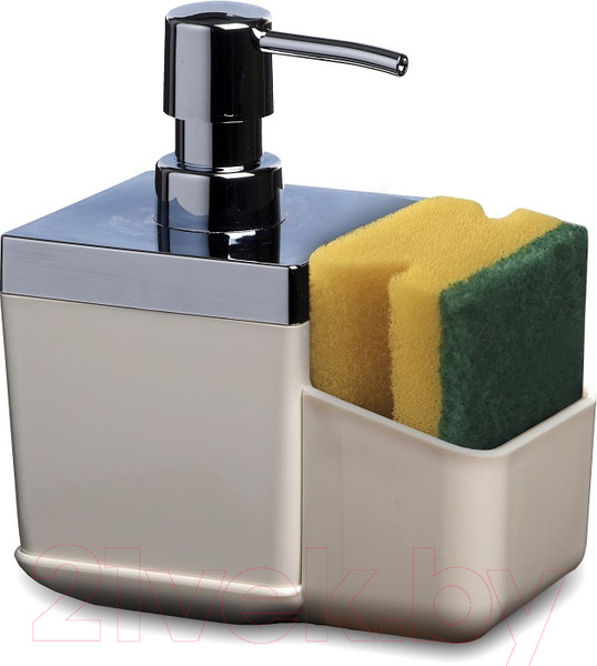 Изображение товара Дозатор моющего средства с подставкой для губки Primanova M-E51-09 (бежевый)