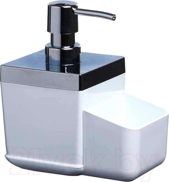 Изображение товара Дозатор моющего средства с подставкой для губки Primanova M-E51-01 (белый)